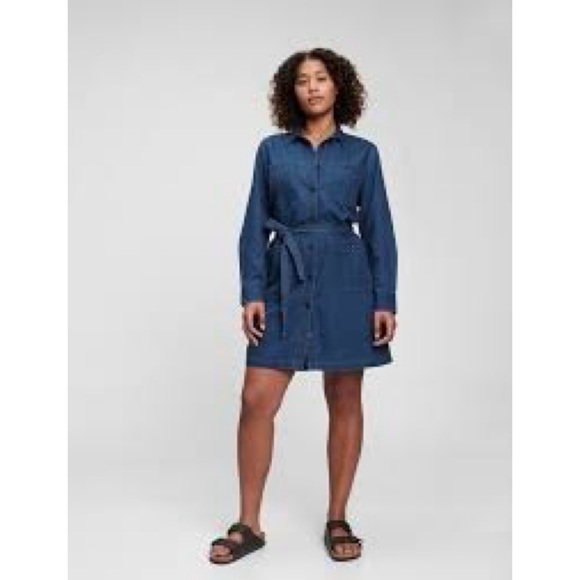 GAP Tie Waist Denim Dress - Picture 14 of 16